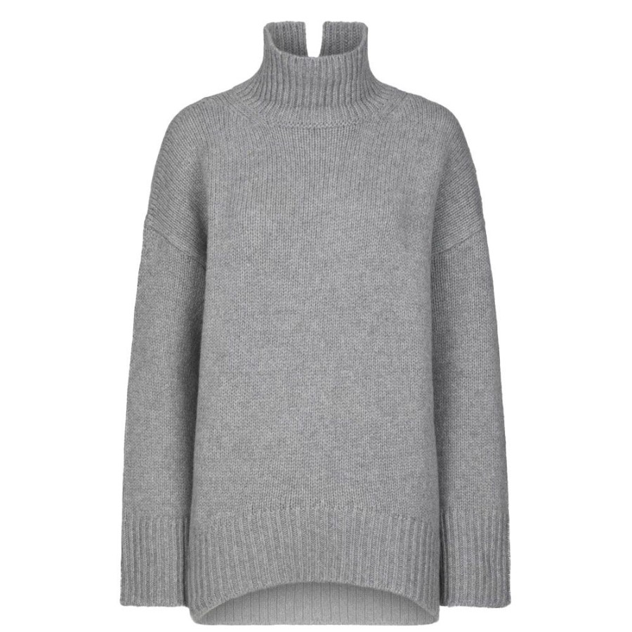 Dame Dondup Strik | Dondup - Rollneck Sweater Gra