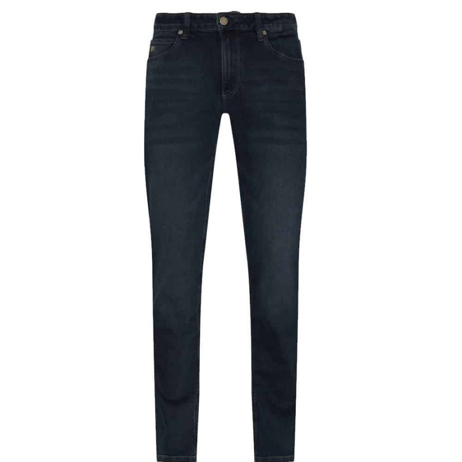 Herren Hansen&Jacob Jeans | Hansen & Jacob - 5-Pkt Cape Town Silk Touch Jeans Mork Bla