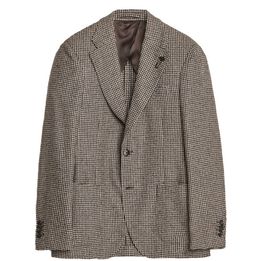 Herren LARDINI Blazer | Lardini - Houndstooth Pattern Blazer Houndstooth Ternet