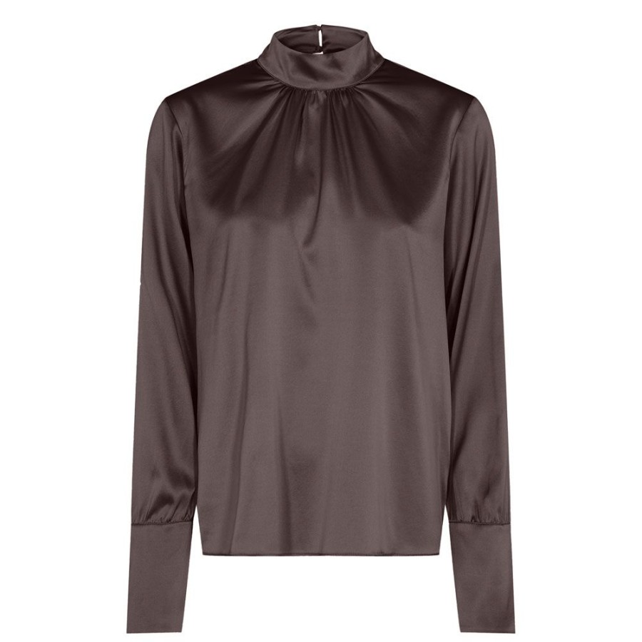 Dame Levetu00e9 Room Bluser | Levetu00E9 Room - Dakota 16 Silk Blouse Brun