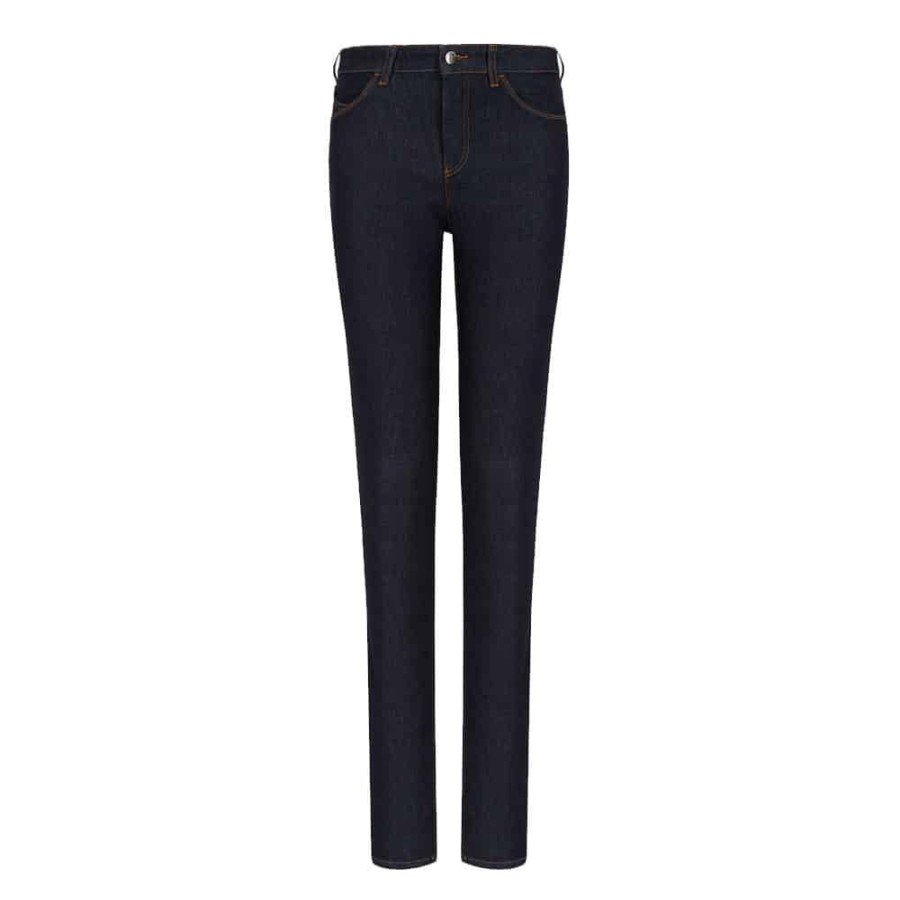 Dame Emporio Armani Dame Jeans | Emporio Armani - J18 Slim Fit Jeans, Navy Blue Mork Bla