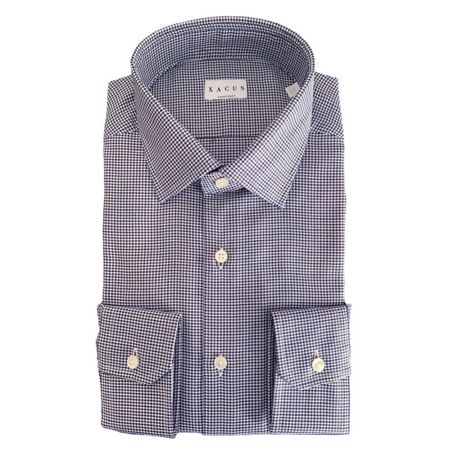 Herren Xacus MEN Skjorter | Xacus - Classic Shirt Monstret Bla