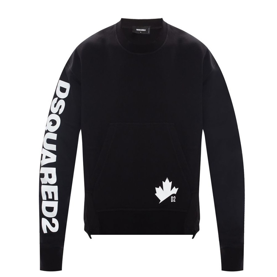 Herren Dsquared2 Sweatshirts | Dsquared2 Sweat-Shirt Sort/Hvid