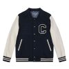 Herren Circolo Overtoj | Circolo - College Jacket Bla/Hvid