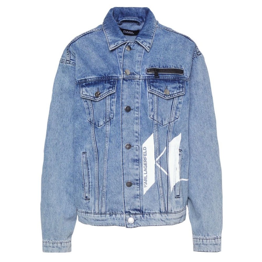 Dame Karl Lagerfeld Overtoj | Karl Lagerfeld - Monogram Jacket Denim