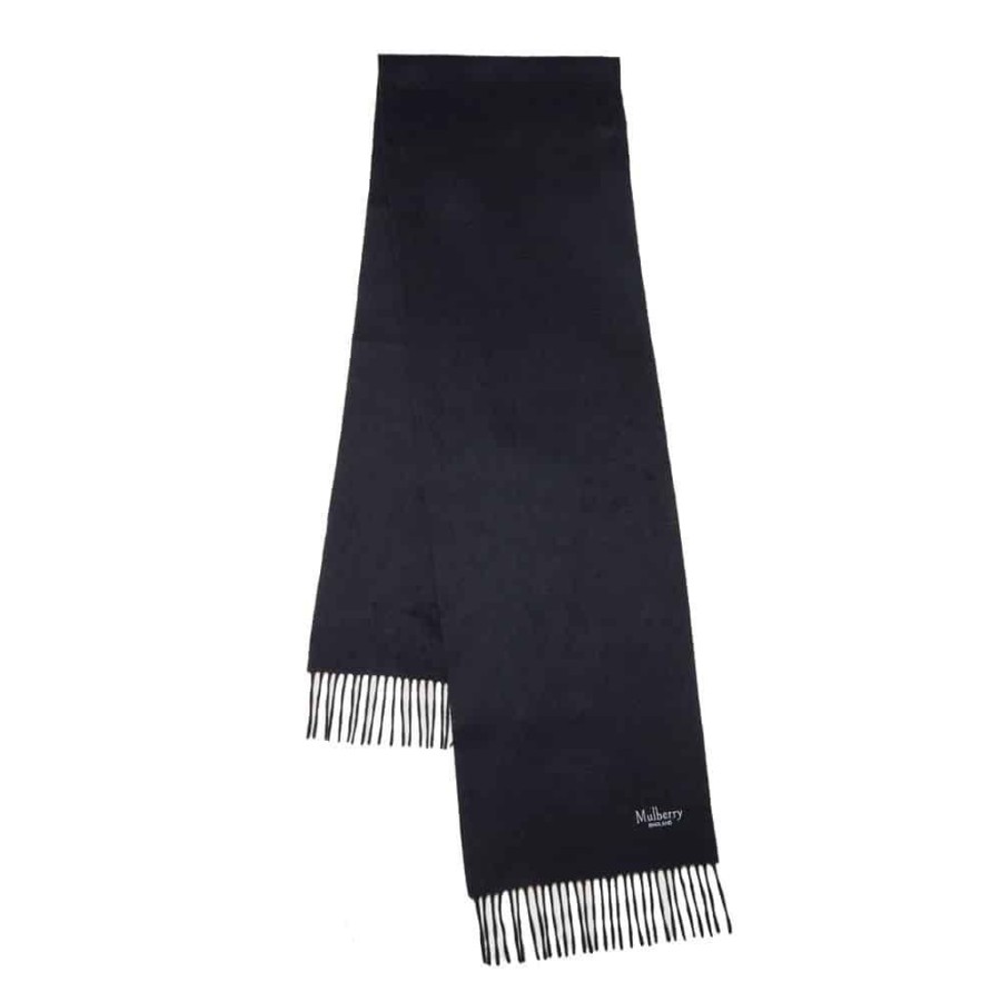 Herren Mulberry Torklaeder | Mulberry - Cashmere Scarf, Black