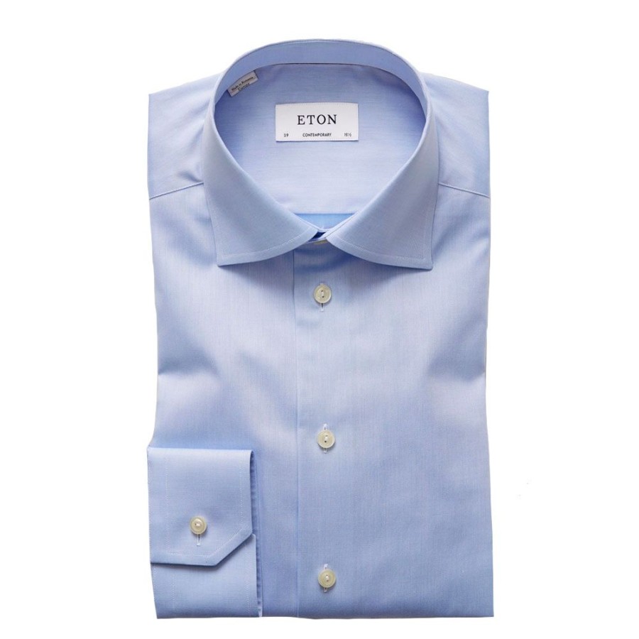 Herren Eton Skjorter | Eton - Contemporary Fit Shirt Bla