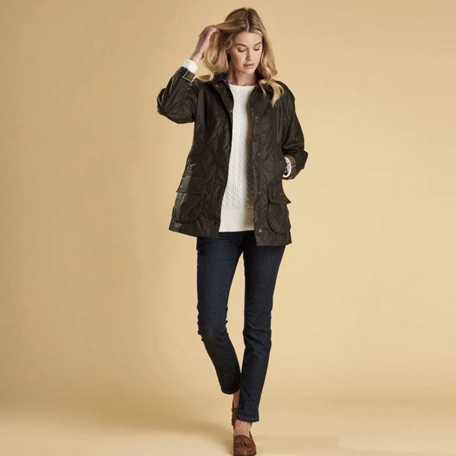 Dame BARBOUR Overtoj | Barbour - Beadnell Wax Jakke Oliven