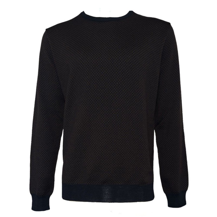 Herren Ferrante Strik | Ferrante - Knit Pullover Monstret Bla