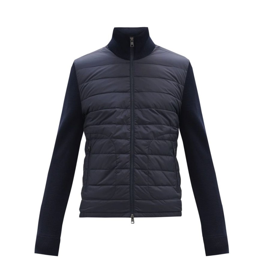 Herren MONCLER HERRE Overtoj | Moncler - Cardigan Navy