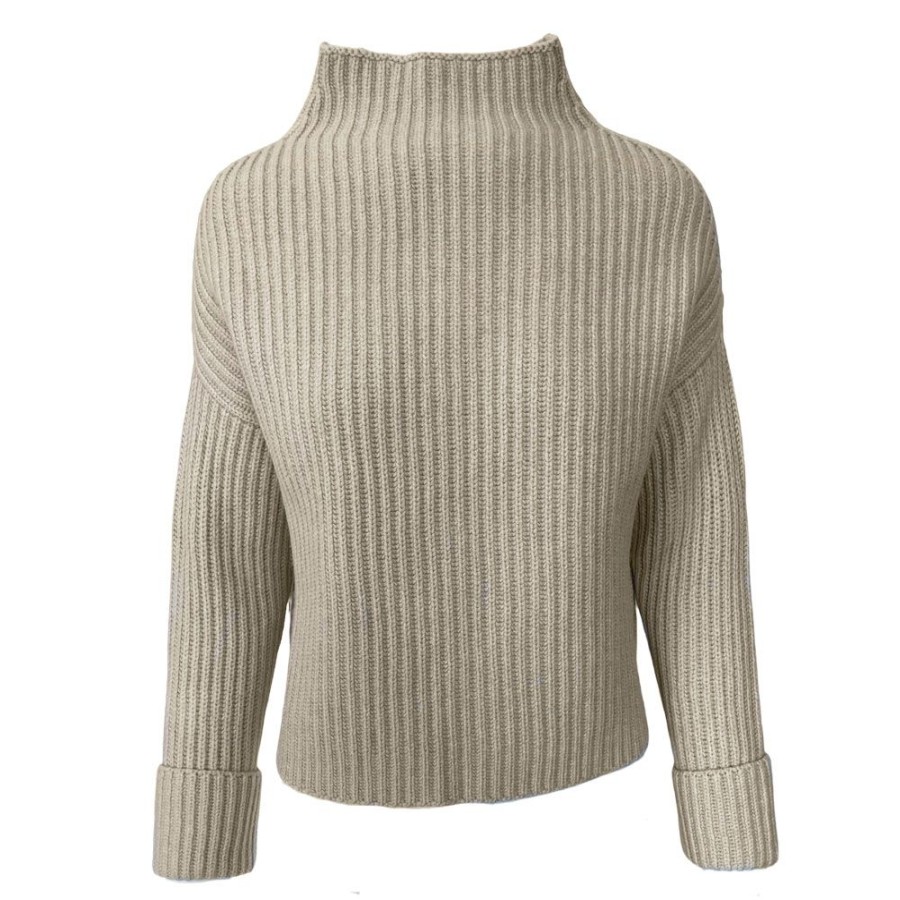 Dame Gran Sasso Strik | Gran Sasso - Mock Sweater Beige