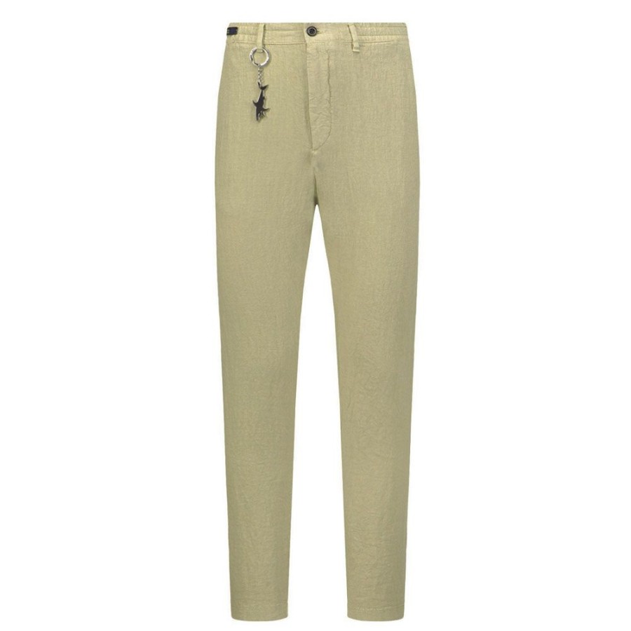 Herren Paul & Shark Bukser | Paul & Shark - Linen Trousers Sand