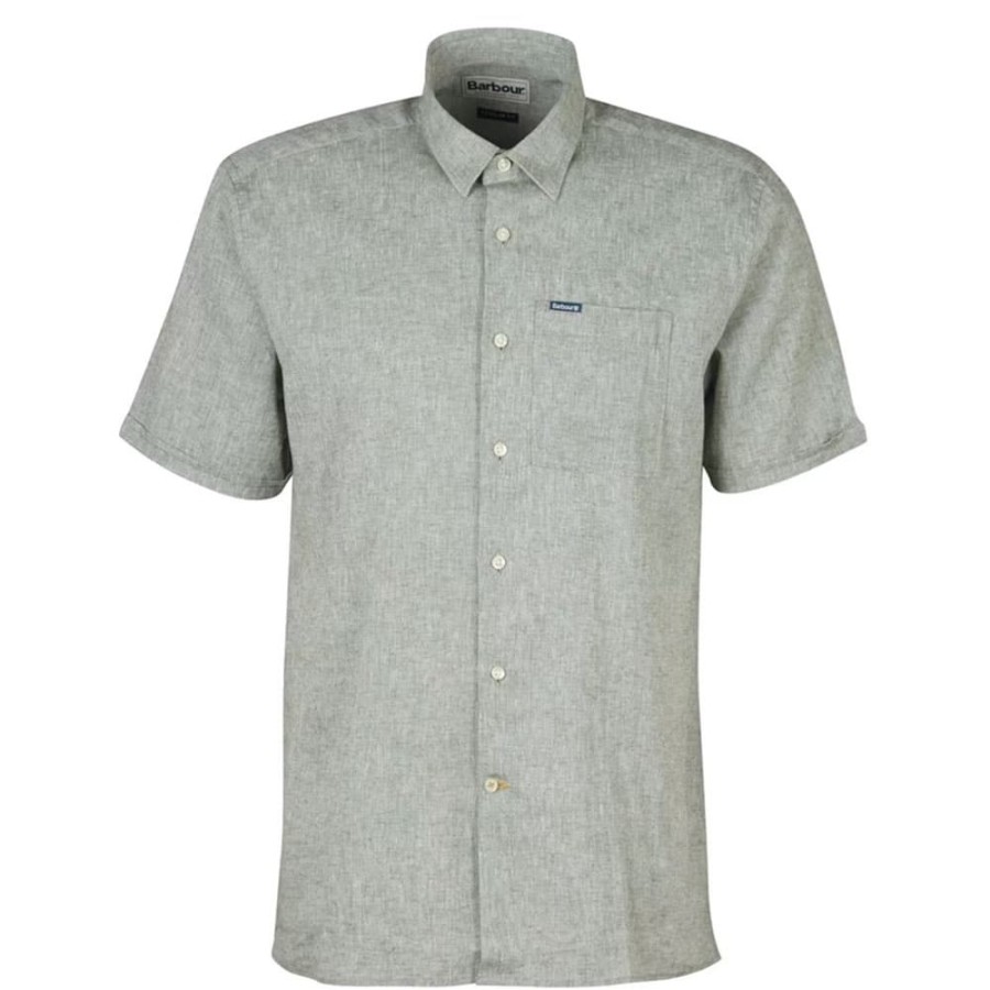 Herren BARBOUR HERRE Skjorter | Babour - Nelson Short Sleeve Summer Shirt Gron