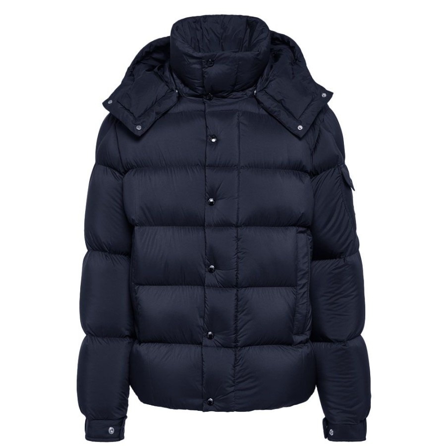 Herren MONCLER HERRE Overtoj | Moncler - Vezere Short Down Jacket Navy