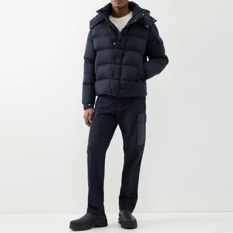 Herren MONCLER HERRE Overtoj | Moncler - Vezere Short Down Jacket Navy