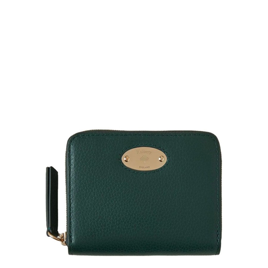 Dame Mulberry Punge | Mulberry - Plaque Small Zip Around Purse, Mulberry Green