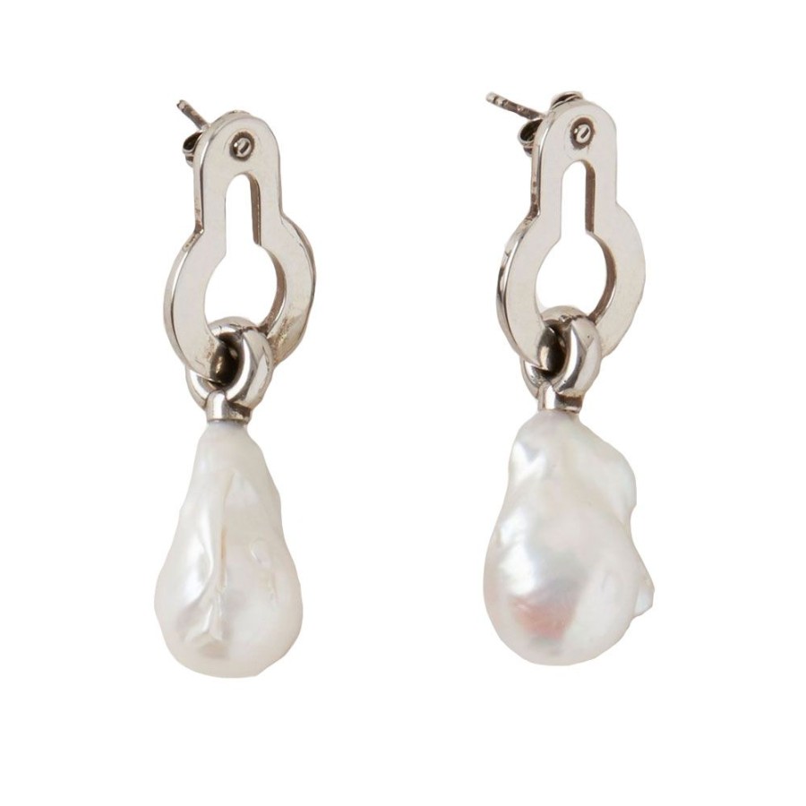 Dame Mulberry Oreringe | Mulberry - Amberley Pearl Earrings, Silver