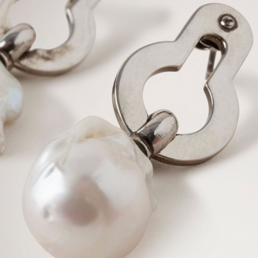 Dame Mulberry Oreringe | Mulberry - Amberley Pearl Earrings, Silver