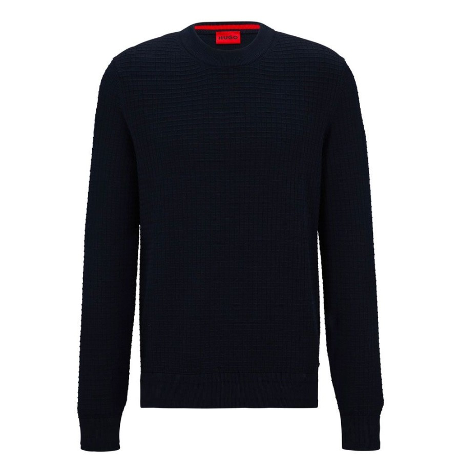 Herren HUGO Strik | Hugo - Stoppo Knit Navy