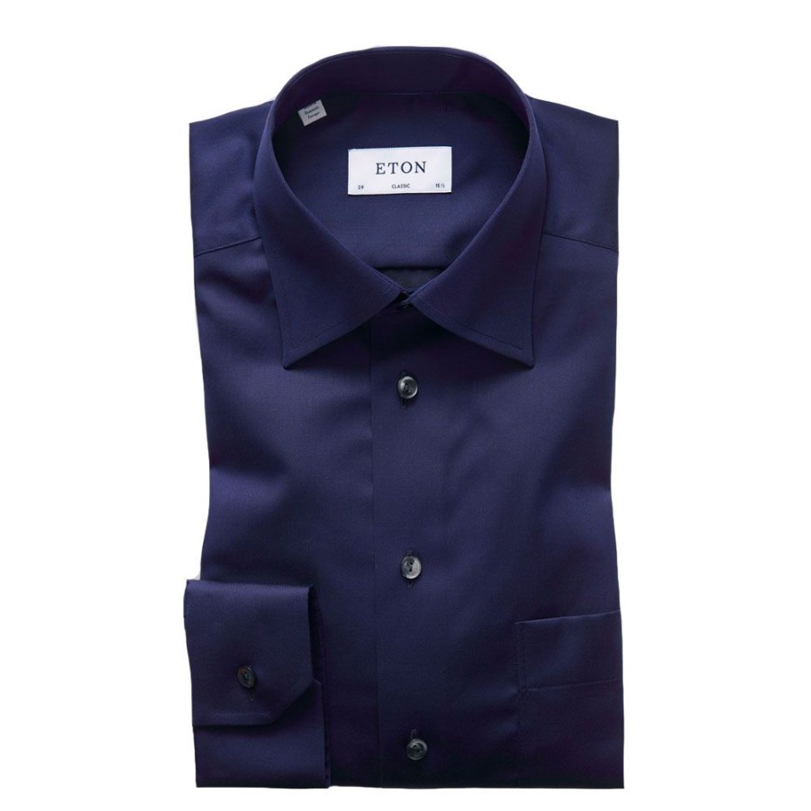 Herren Eton Skjorter | Eton - Classic Fit Shirt Navy