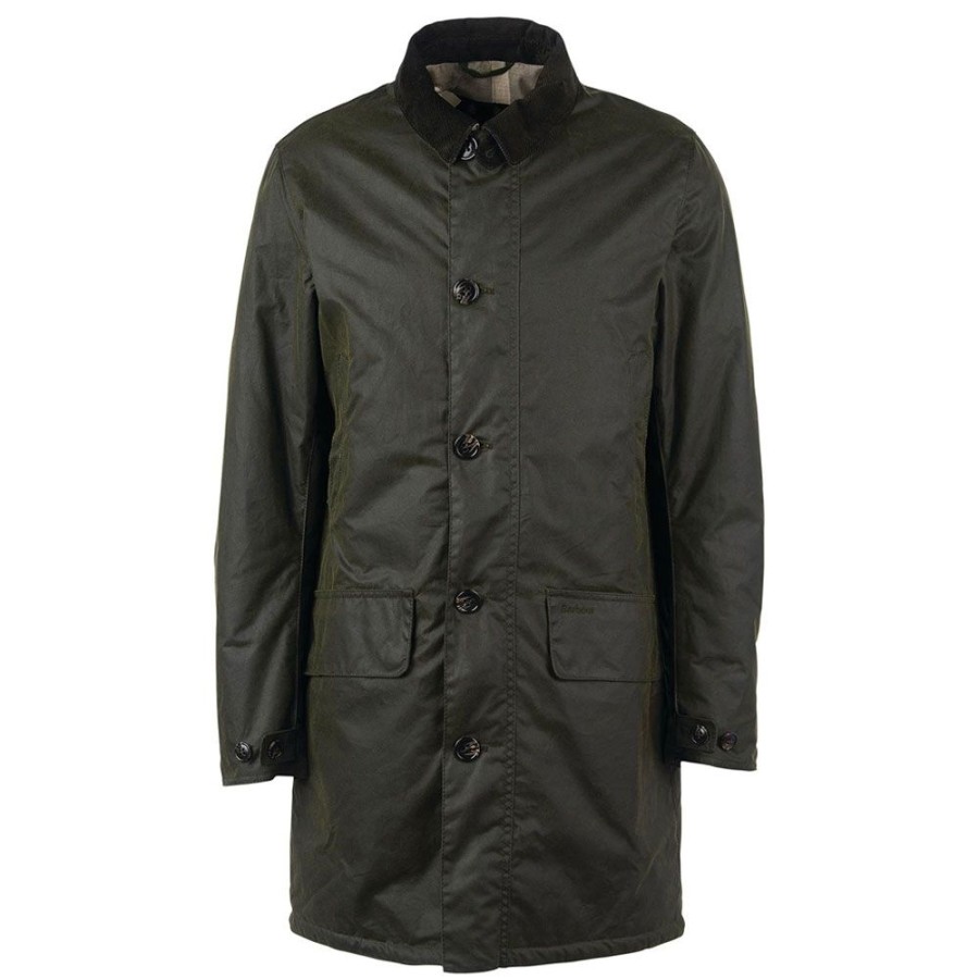 Herren BARBOUR HERRE Overtoj | Barbour - Wax Mac Coat Oliven