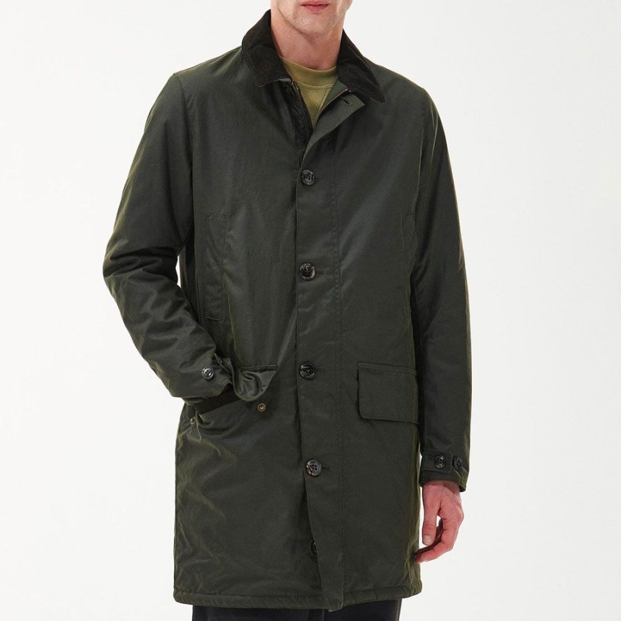 Herren BARBOUR HERRE Overtoj | Barbour - Wax Mac Coat Oliven