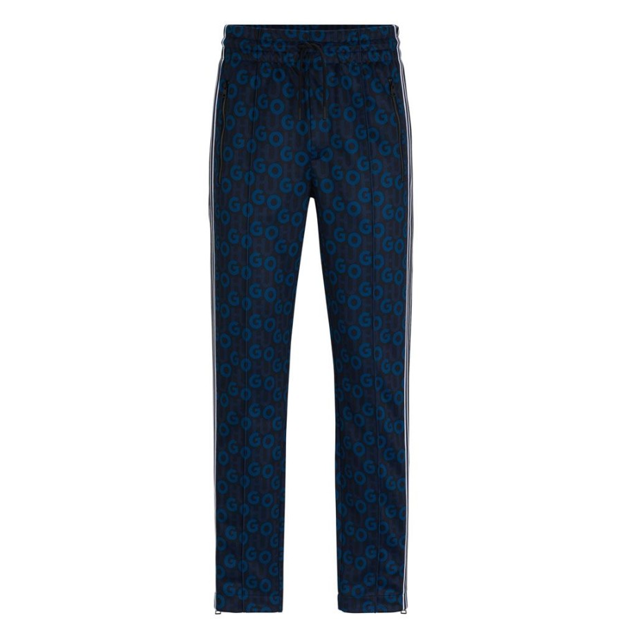 Herren HUGO Bukser | Hugo - Datalas Track Pants Mork Bla