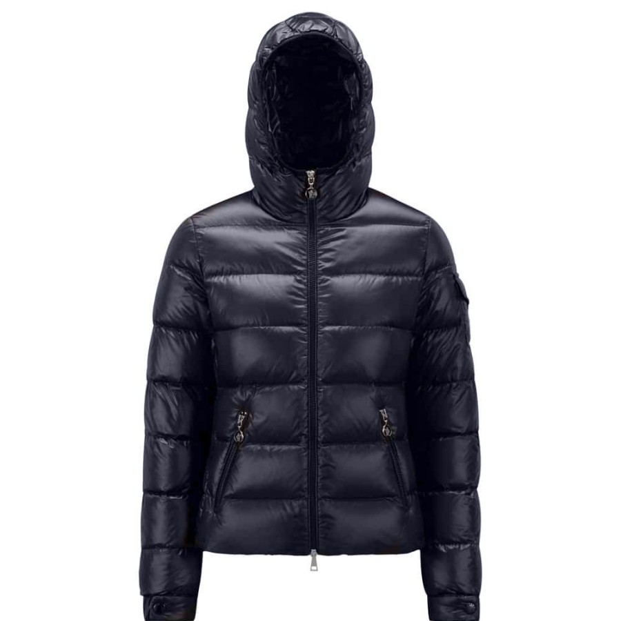 Dame MONCLER DAME Overtoj | Moncler - Gles Short Down Jacket Navy