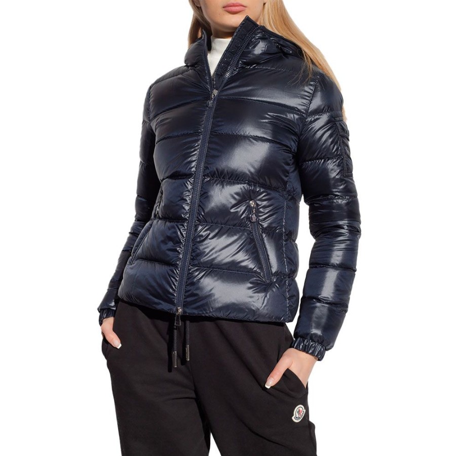 Dame MONCLER DAME Overtoj | Moncler - Gles Short Down Jacket Navy