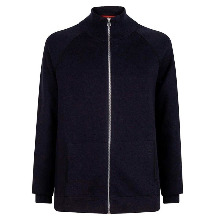 Herren HUGO Strik | Hugo - Stuuro Zip Knit Cardigan Navy