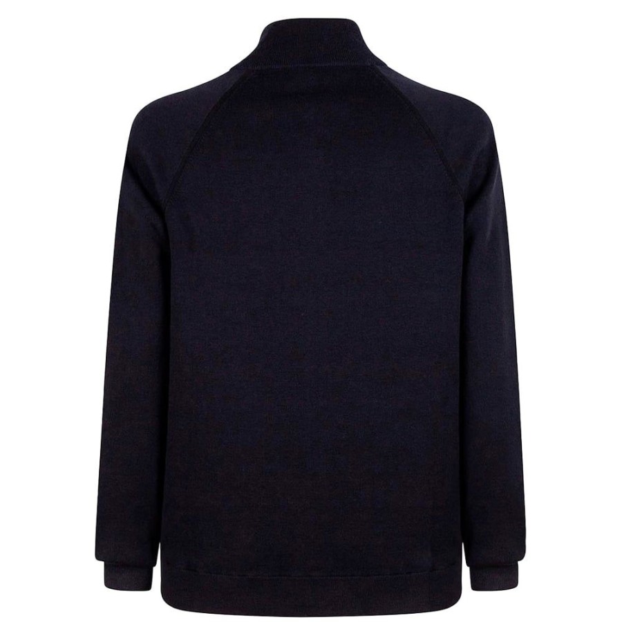 Herren HUGO Strik | Hugo - Stuuro Zip Knit Cardigan Navy