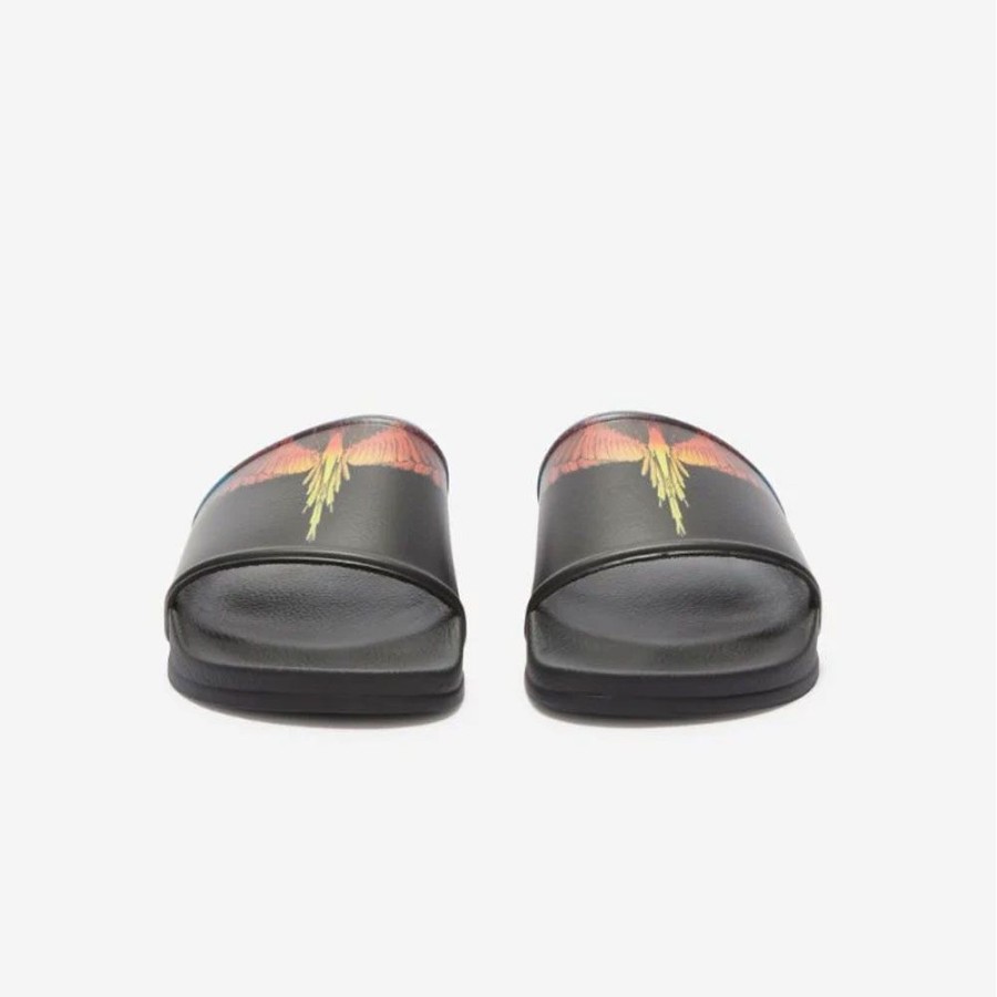 Herren Marcelo Burlon Slippers | Marcelo Burlon - Wings Slippers Sort Multi