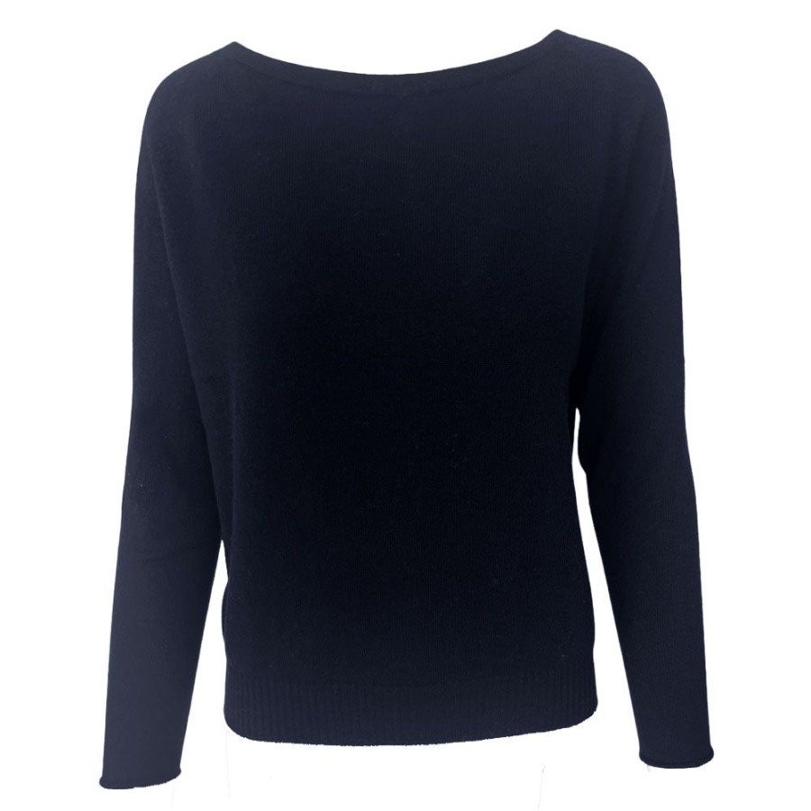 Dame Gran Sasso Strik | Gran Sasso - Boat Neck Pullover Navy