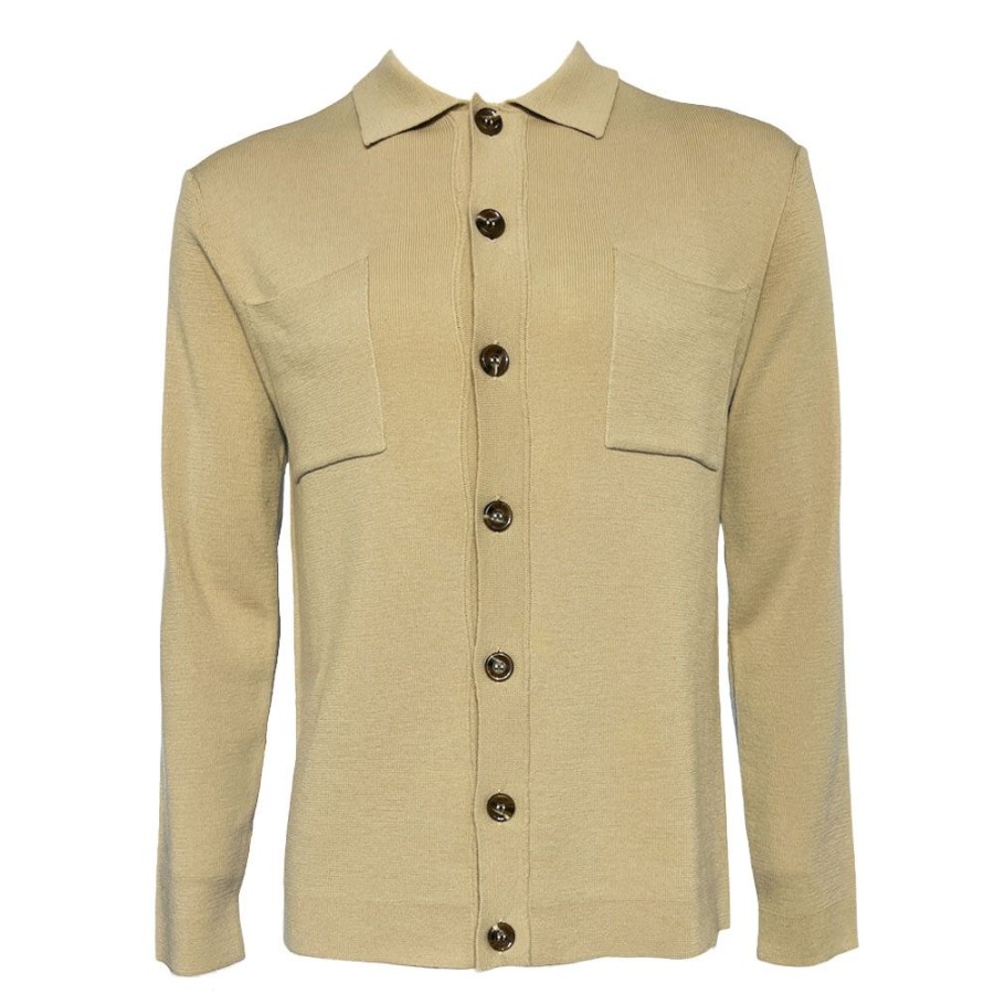 Herren Daniele Fiesoli Strik | Daniele Fiesoli - Knit Cardigan Sand