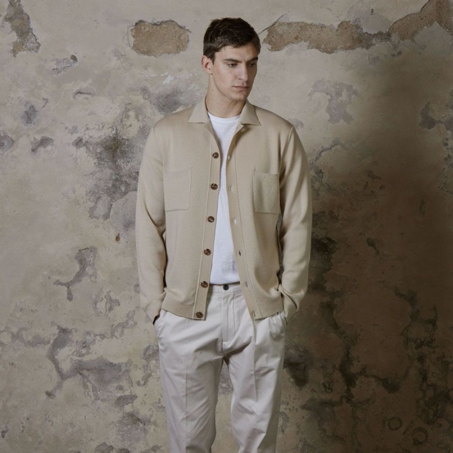 Herren Daniele Fiesoli Strik | Daniele Fiesoli - Knit Cardigan Sand