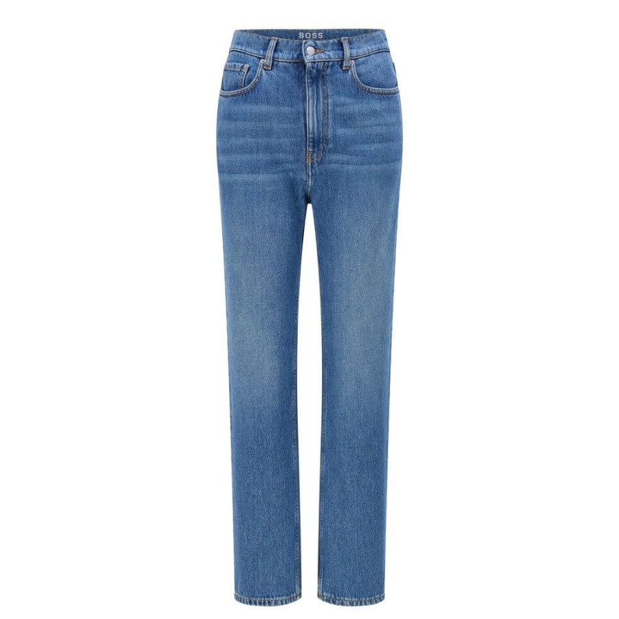 Dame BOSS WOMEN Jeans | Boss - Straight Crop Jeans Denim