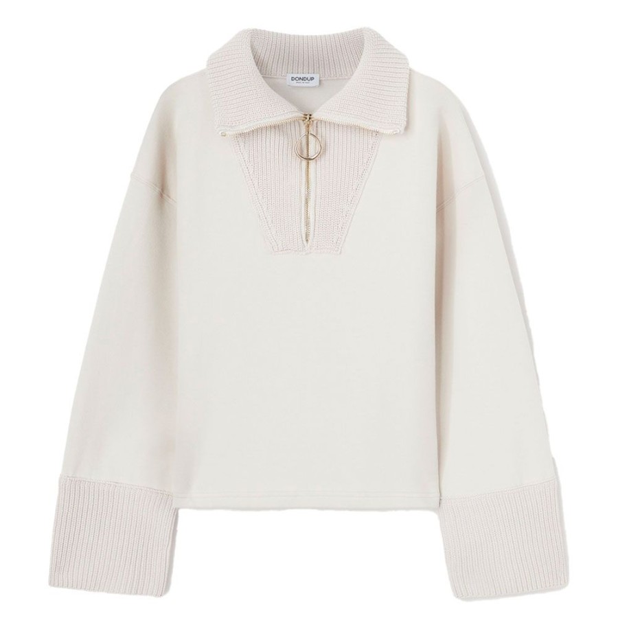 Dame Dondup Strik | Dondup - Knittet Sweatshirt Beige