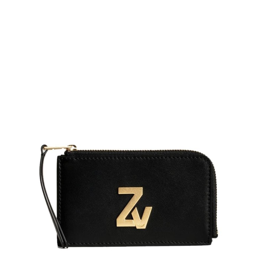 Dame ZADIG & VOLTAIRE Punge | Zadig & Voltaire - Zn Initiale Le Medium Card Holder Leather