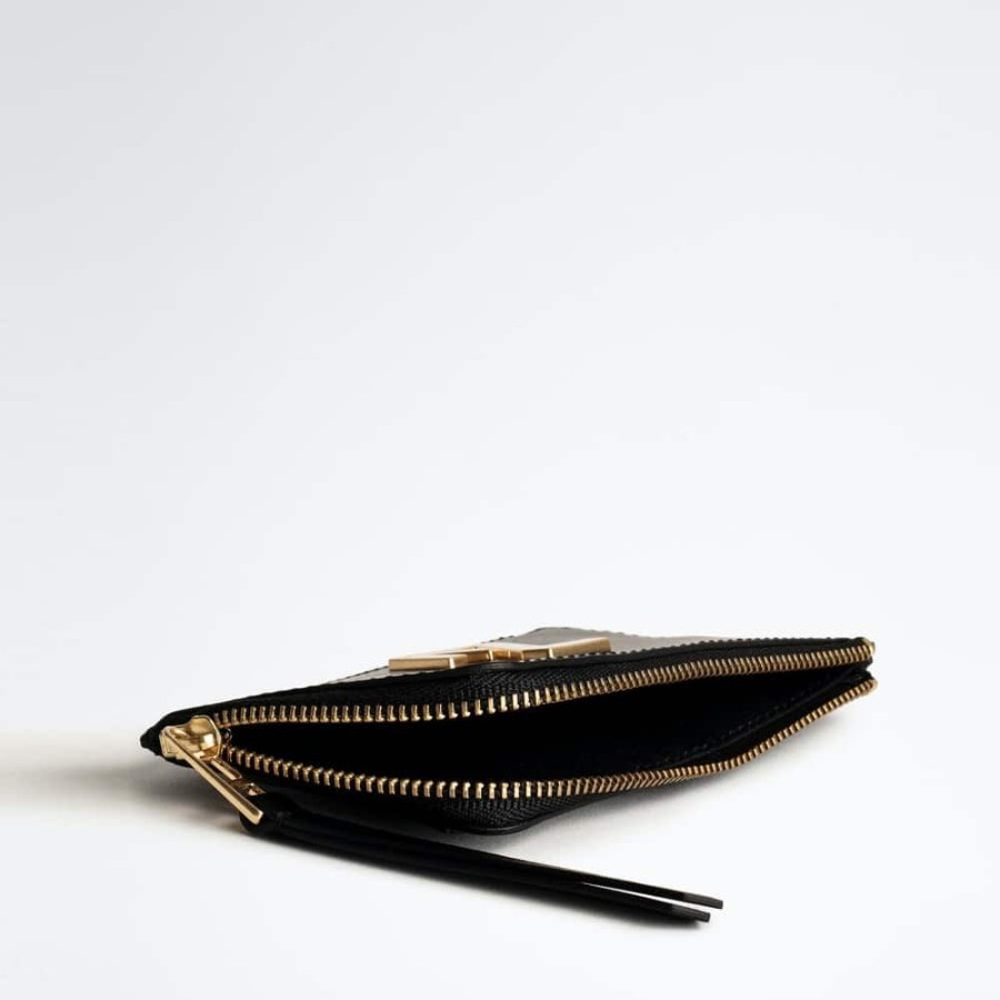 Dame ZADIG & VOLTAIRE Punge | Zadig & Voltaire - Zn Initiale Le Medium Card Holder Leather