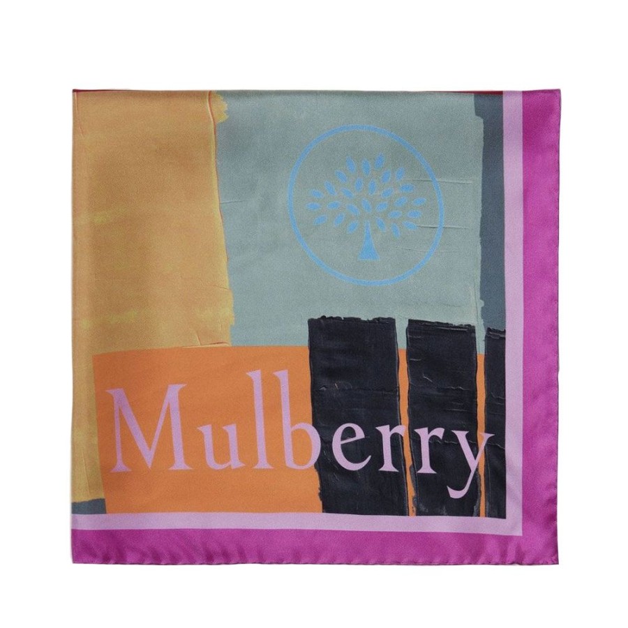 Dame Mulberry Torklaeder | Mulberry - Hand Painted Sq55 Scarf, Foxglove Pink