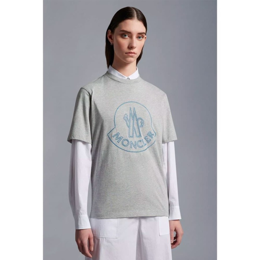 Dame MONCLER DAME T-Shirts | Moncler - T-Shirt Gra