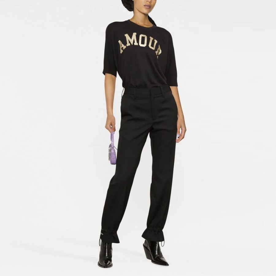 Dame ZADIG & VOLTAIRE T-Shirts | Zadig & Voltaire - Portland Amour Sweat Tee Sort