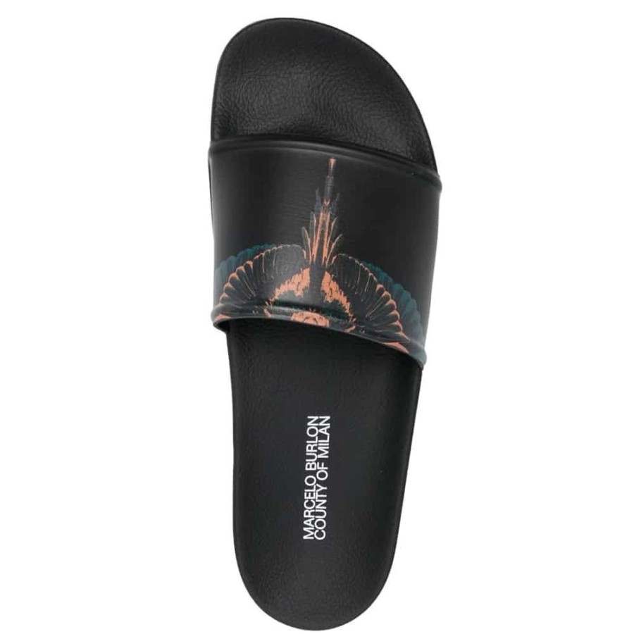 Herren Marcelo Burlon Slippers | Marcelo Burlon - Slippers Sort