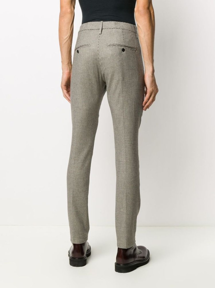 Herren Dondup MEN Bukser | Dondup - Gaubert Wool Trousers Monstret Brun