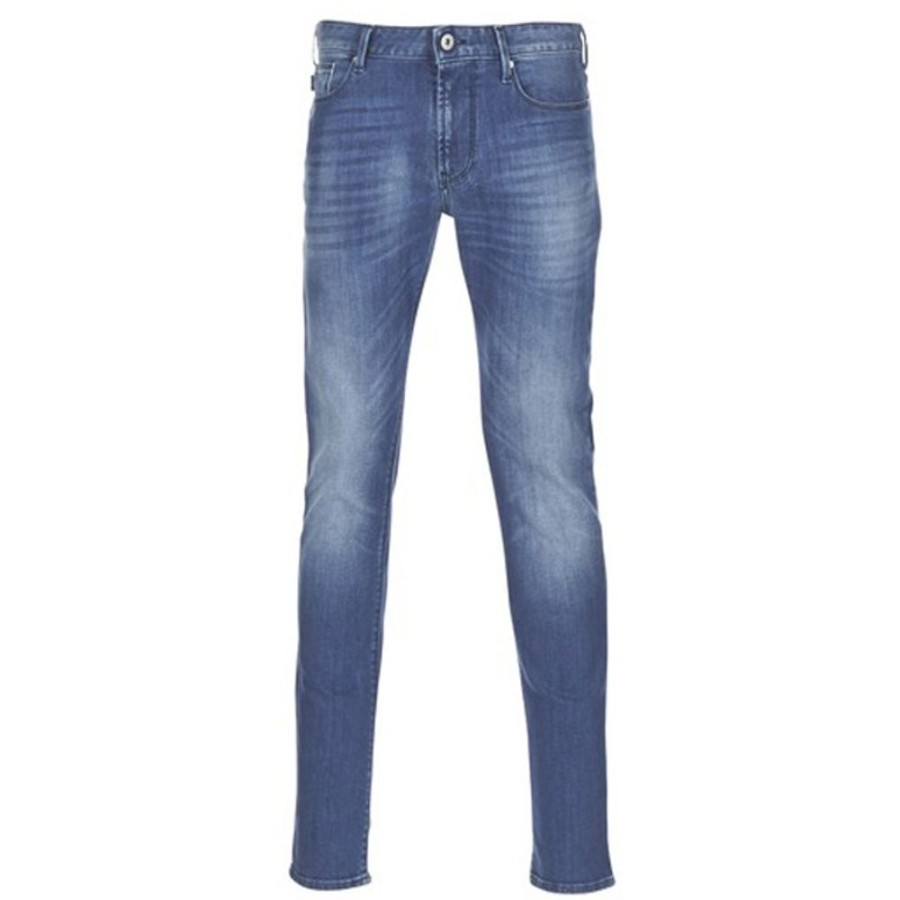 Herren Emporio Armani Herre Jeans | Emporio Armarni - Slim Fit Jeans Lys Bla