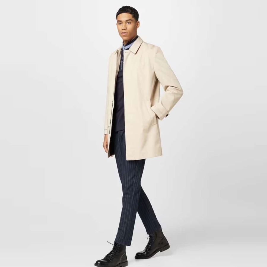 Herren HUGO Overtoj | Hugo - Marec2321 Coat Lys Beige