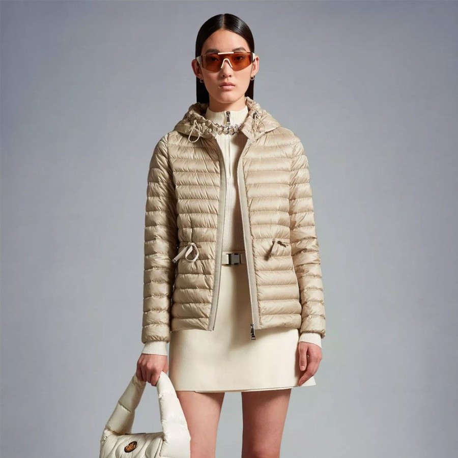 Dame MONCLER DAME Overtoj | Moncler - Raie Short Down Jacket Cream