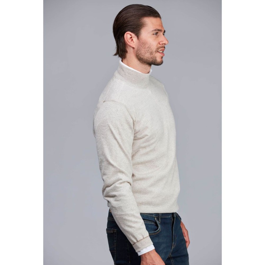 Herren Hansen&Jacob Strik | Hansen & Jacob - Turtleneck Knit Lys Beige