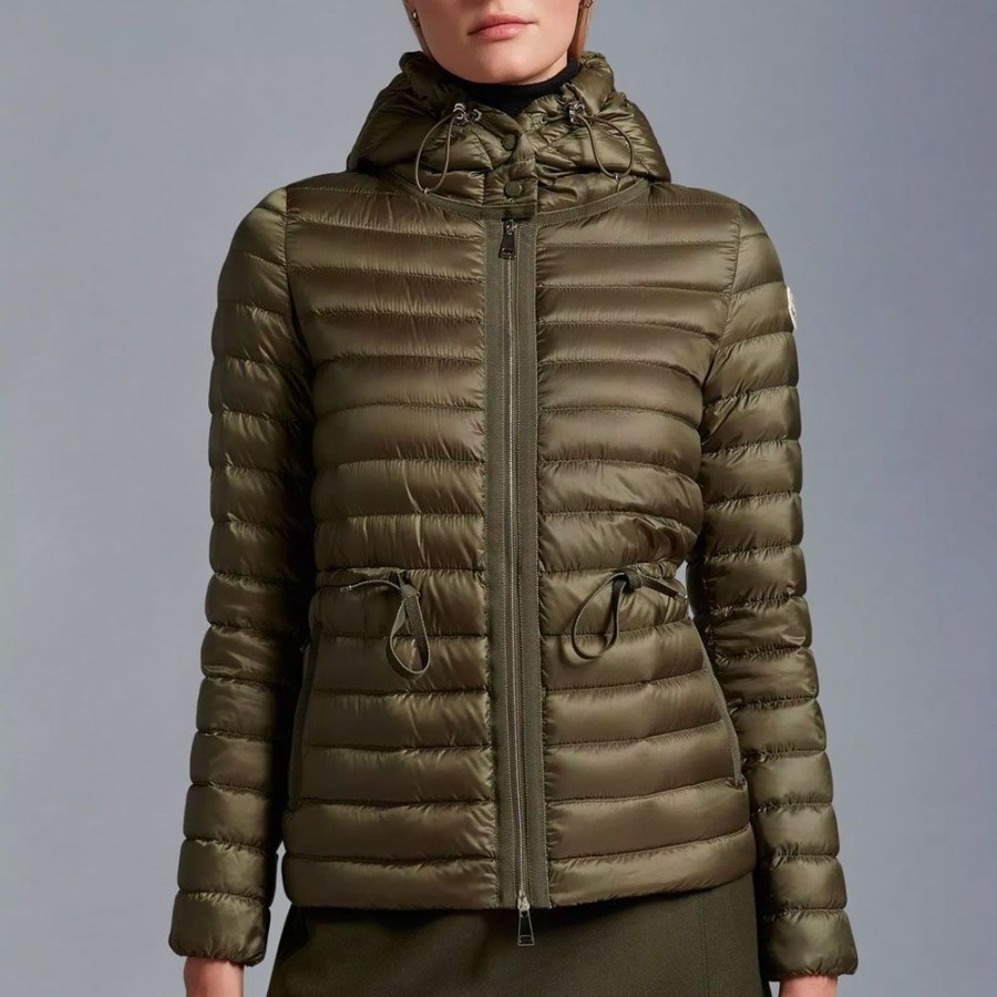 Dame MONCLER DAME Overtoj | Moncler - Raie Short Down Jacket Army