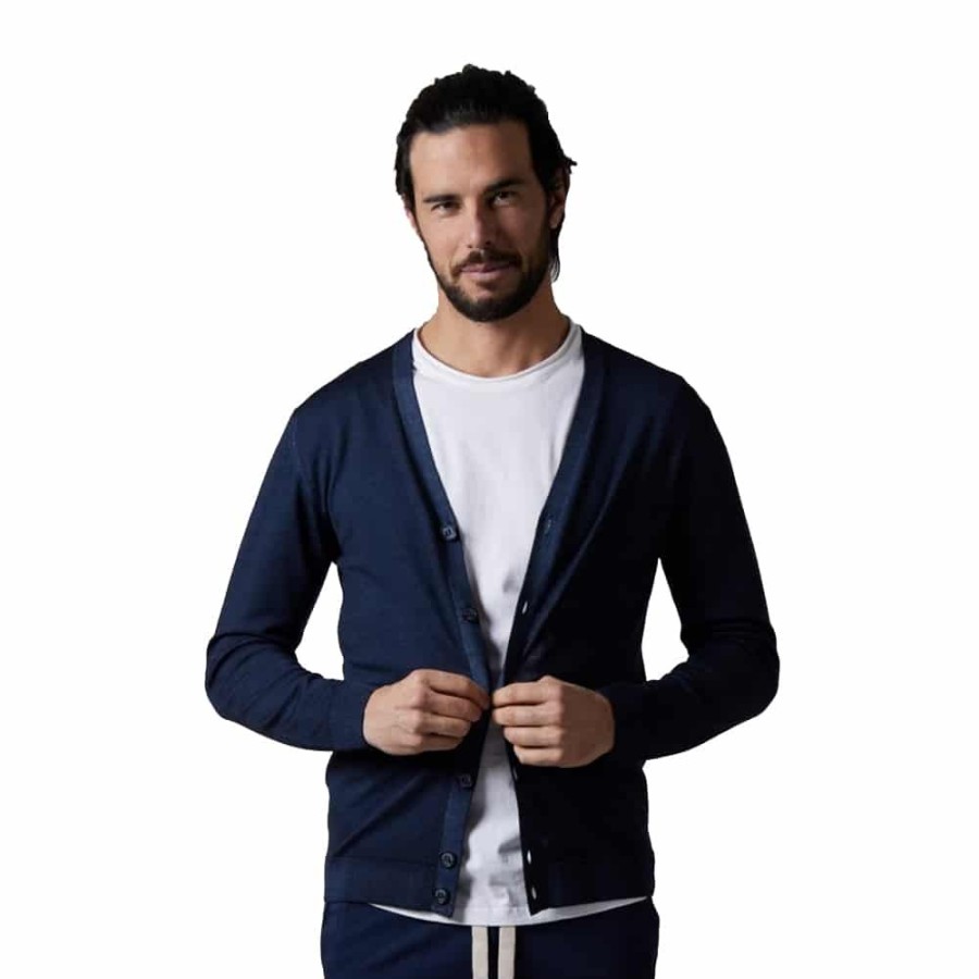 Herren Daniele Fiesoli Strik | Daniele Fiesoli - Knit Cardigan Navy